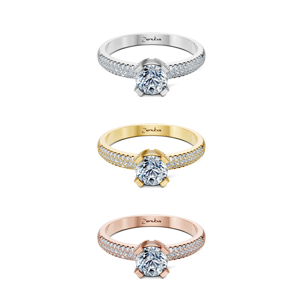 Lora_3erKombi_Lora-Verlobungsring_Zenubia_Weissgold_Gelbgold_Rosegold_Platin